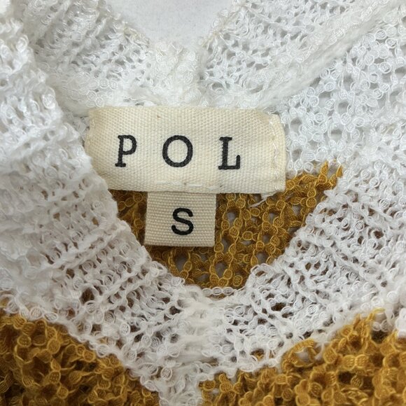 POL SMALL DISTRESSED SWEATER FALL COLORS! PTP: 24.50" DOES STRETCH - Picture 3 of 10